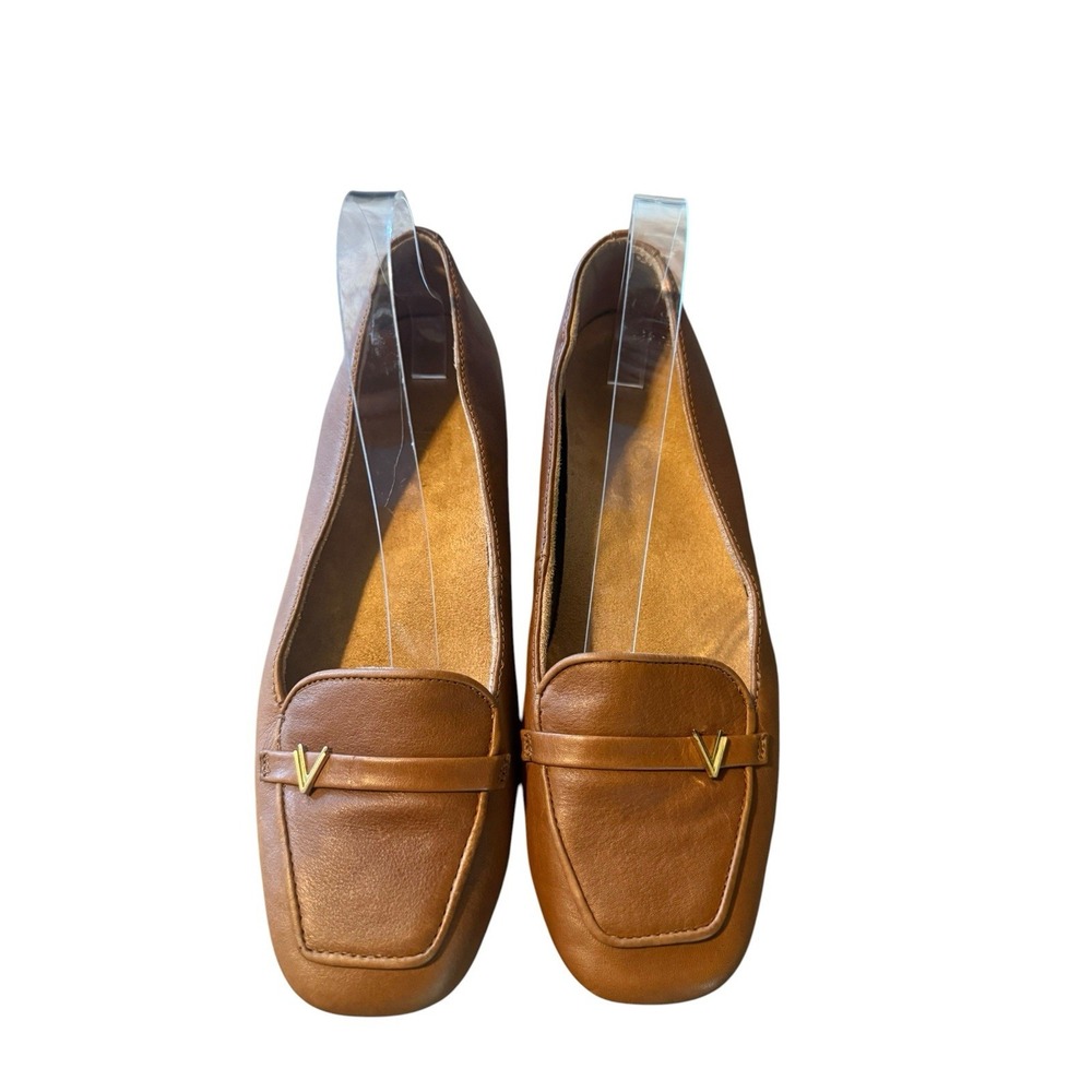 Vionic Hayes Skimmers Leather Loafer Flats Tan J0816L4201 Women's 8 M Comfort